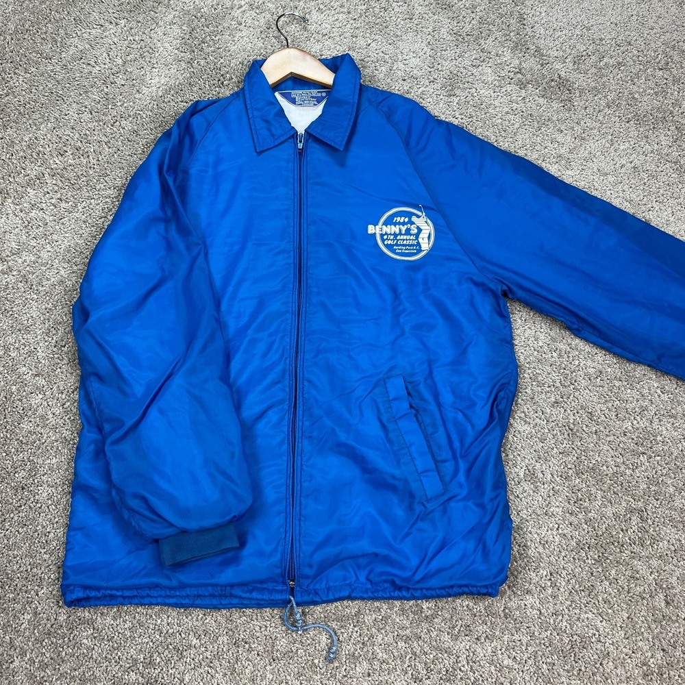 Vintage Rainbow Sportswear Windbreaker Mens Medium Blue Long Sleeve Classic Golf